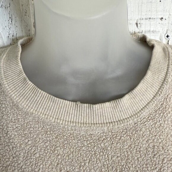 VTG Kapalua Hawaii Sweatshirt Women Small Relax Fit Cream Reverse Texture Grunge - Picture 3 of 10